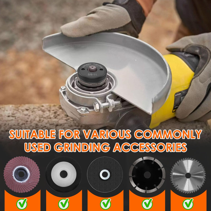 3Pcs Angle Grinder Flange Nut Steel 5/8 Inch - 11 Thread Quick Change Grinder Machine Locking Nut for Diamond Cutting Disc Cup Wheel