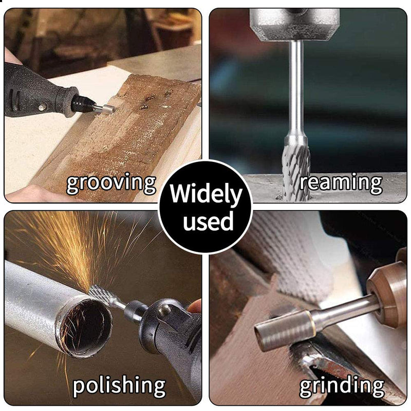 [Australia - AusPower] - Carbide Burr Set for Dremel, 10 Pieces Wood Metal Cutter with 1/8 Inch Shank for DIY Woodworking, Carving, Engraving, Drilling, Metalworking 
