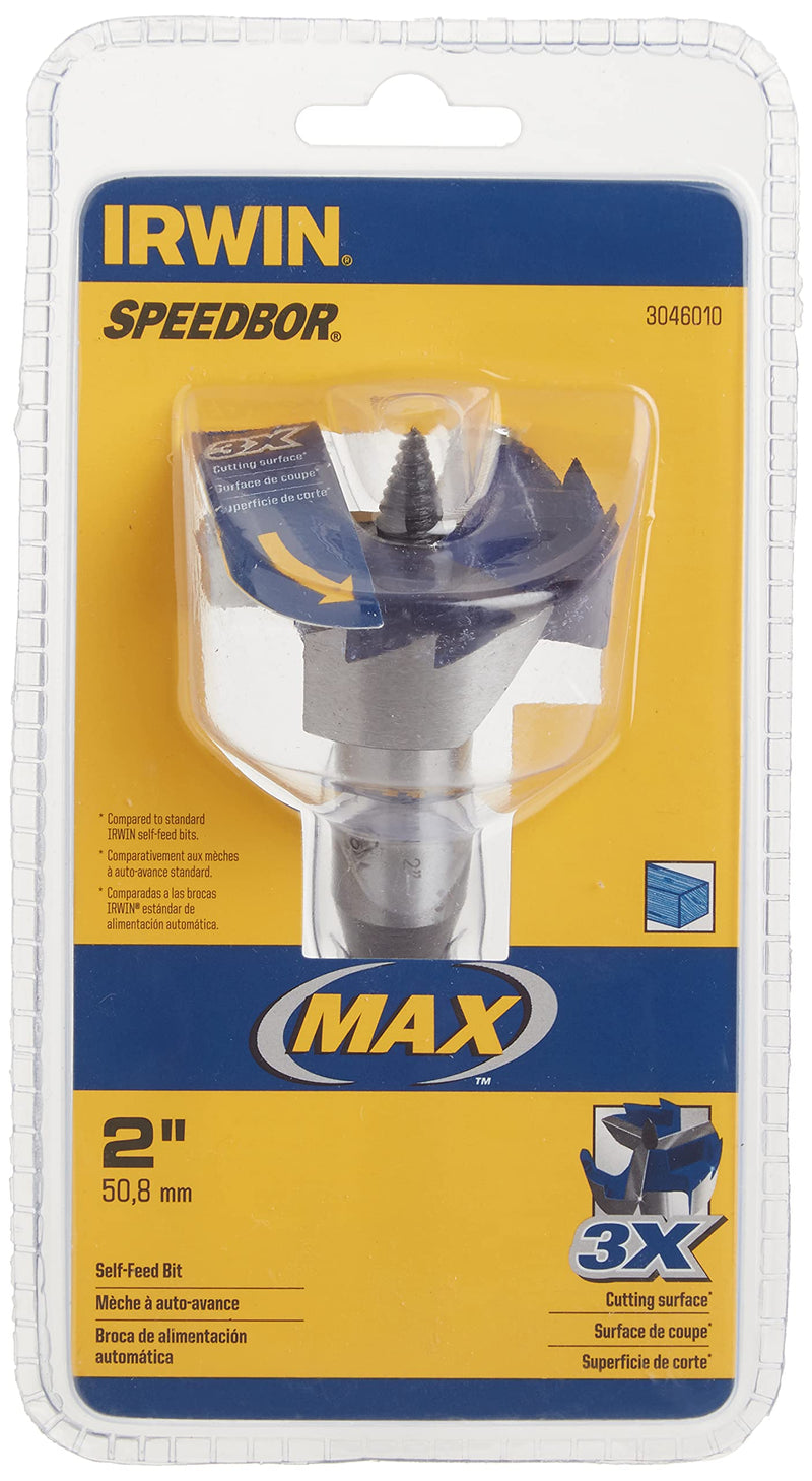 Irwin Tools IRWIN Drill Bit, 3-Cutter, Self Feed, 2-Inch (3046010) Pack of 1