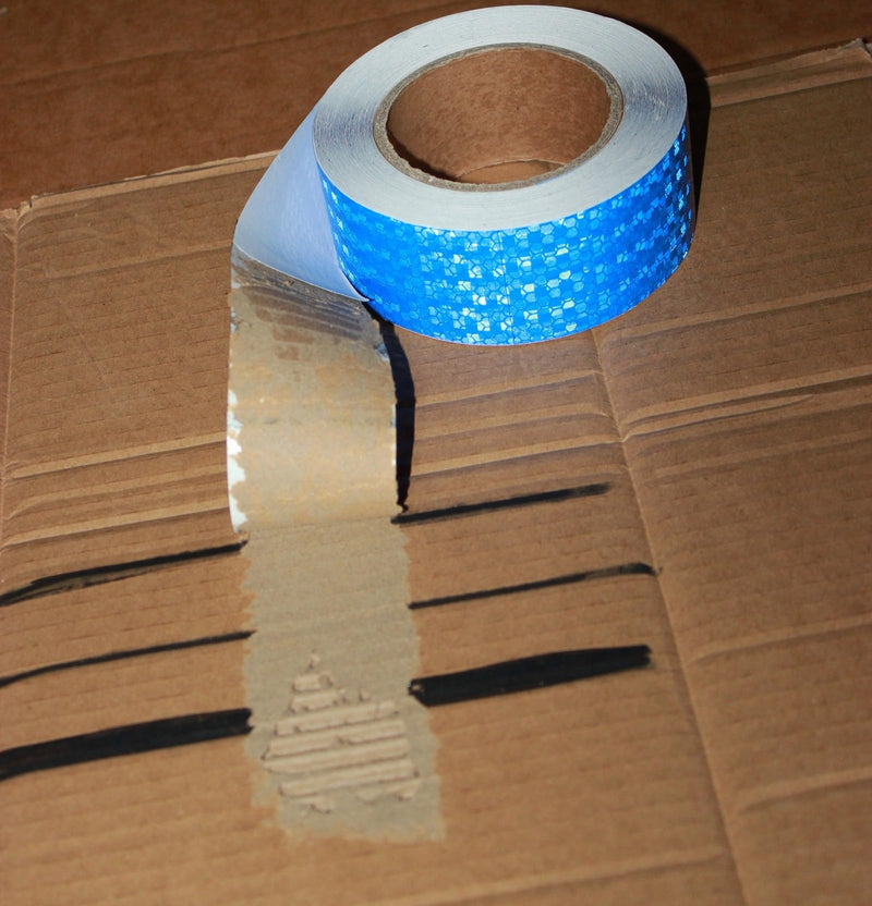 Blue Reflective Tape 2 inch Wide for Cars, Outdoor Waterproof High Visibility Warning Safety Adhesive Tape (66 Feet) 2"X66ft Blue 1
