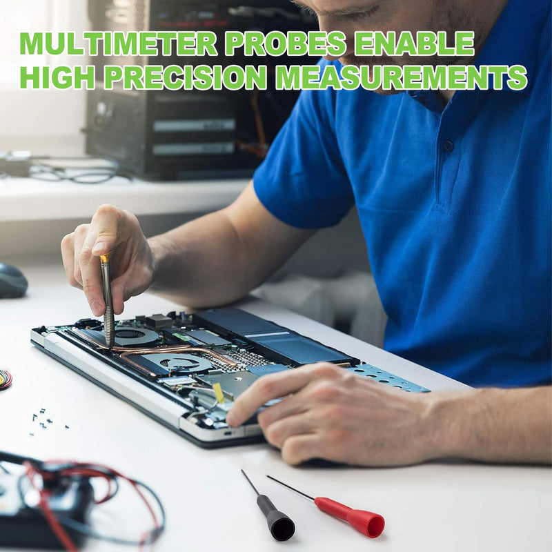 [Australia - AusPower] - 2 Pack 2mm Multimeter Needle Probes, 600V/10A Non-Destructive Test Probes, Back Probe Pins for Fluke Leads, Extended Wire Piercing Volt Meter Test Leads 