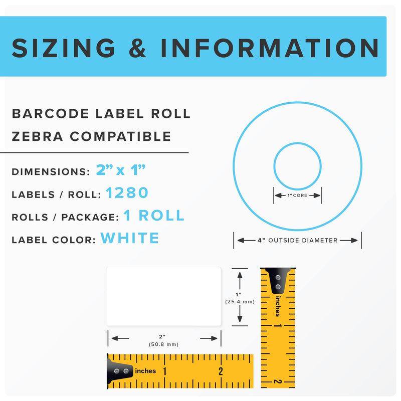 Zebra Price Labels 2" x 1" (LV-56001)