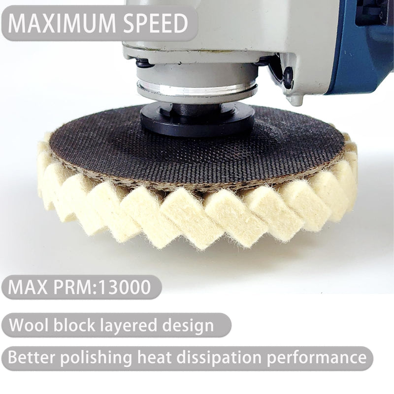 [Australia - AusPower] - Wool Felt Flap Polishing Disc, Wool Felt Flap Discs Polishing Wheel, 4.5 Inch Wool Polishing Wheel for Angle Grinder, Metal, Marble, Stone, Furniture, Car Wax (2) 2 
