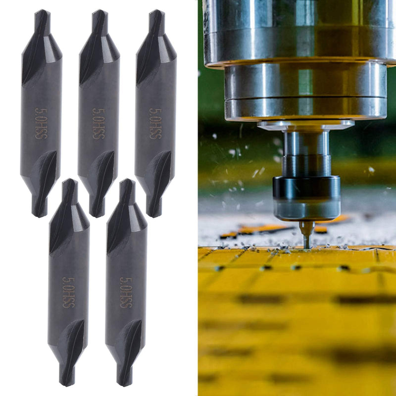 [Australia - AusPower] - 5 x 5 mm High-Speed Steel Centre Drill, Drilling Tool, Centring Drill, Special Machining Centre, All-Ground Spiral Positioning Centre Drill, Centre Drill 
