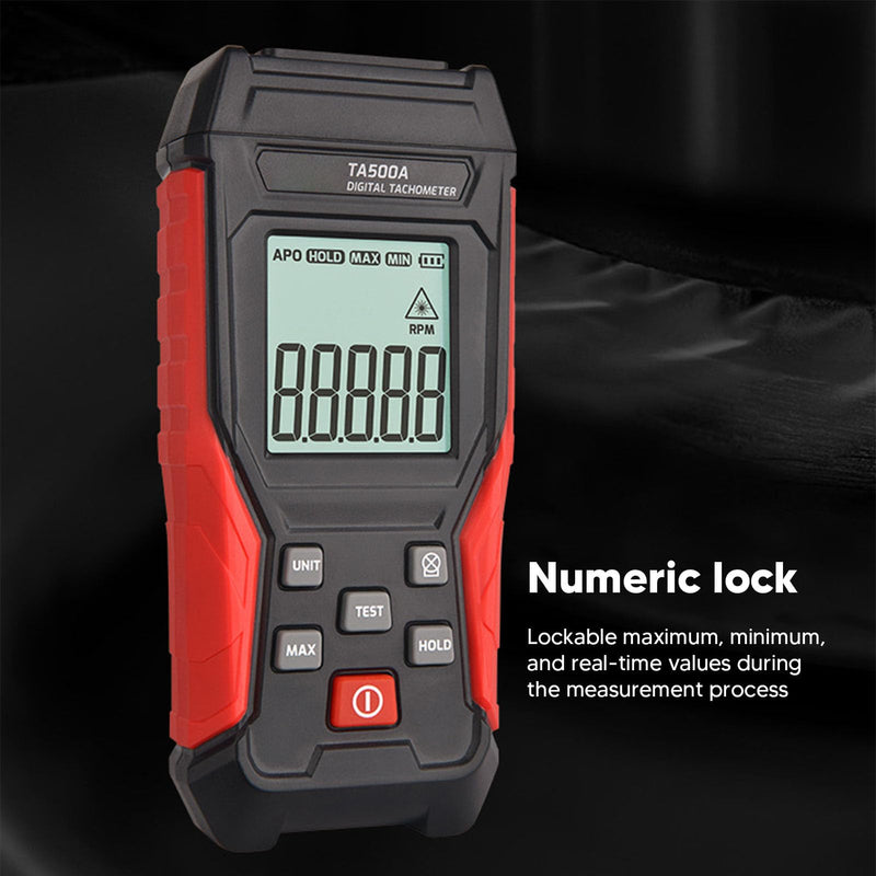 [Australia - AusPower] - Portable Digital Tachometer 3-100,000RPM Non-Contact Measuring Valve Lockable Tachometer 