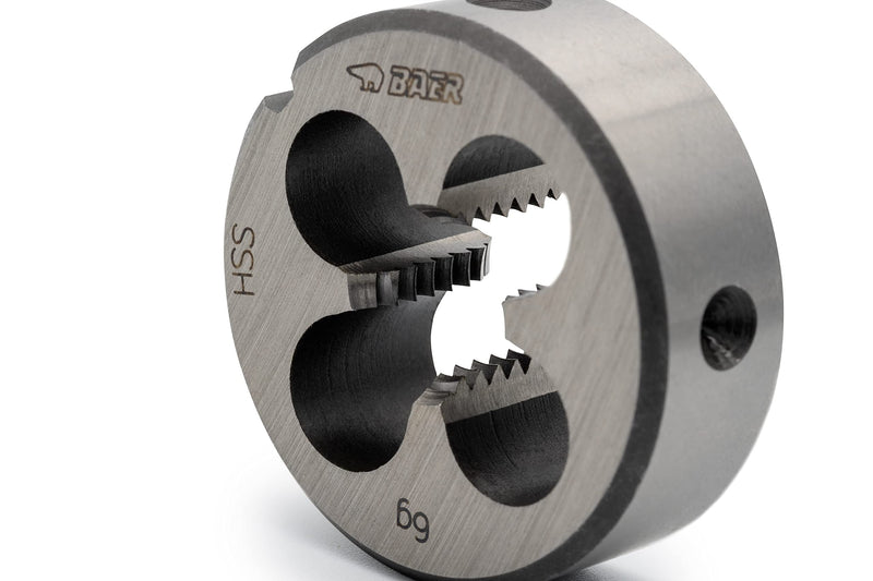 BAER M6 HSS Die - M 6 x 1.0 - Thread Die Metric Standard Thread - Male Thread Cutter Made of High Alloy Tool Steel - Metric Male Thread Die