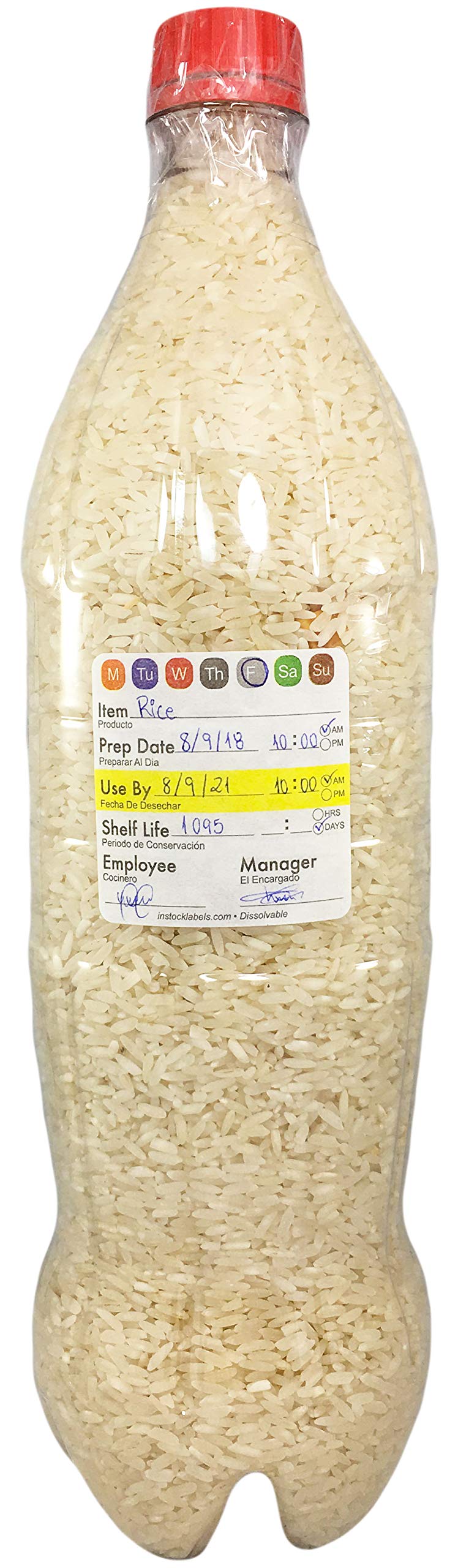 Universal Food Rotation Dissolvable Labels for Food Storage Use by Shelf Life Preparation 2 x 2 Inch, 500 Adhesive Stickers for Organization, Food Rotation, Meal Prep Stickers Dissolve in Water