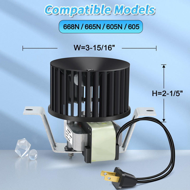 85598000 Bathroom Exhaust Fan Motor Assembly | Quiet High CFM Replacement for 605, 668N, 605N, 665N, Bath Fans | Energy Efficient. Long-Lasting. Easy to Install Ventilation System