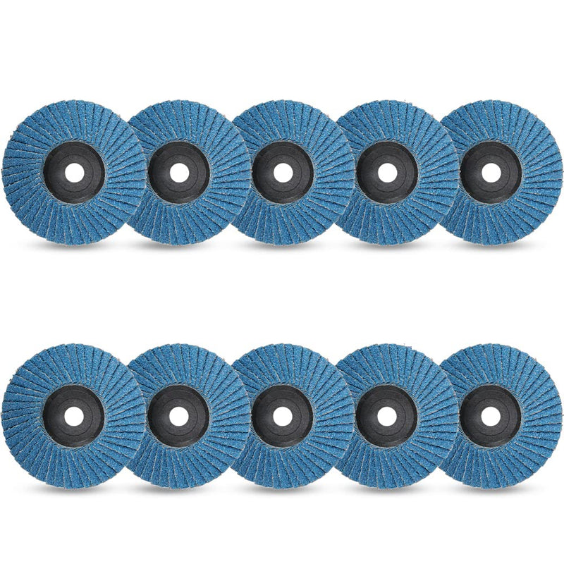 [Australia - AusPower] - 3 x 3/8 Inch Flap Disc for Angle Grinder, 80 Grit Flap Wheel for General Purpose Metal & Stainless Steel, Type 27 Grinding Wheel, 10PACK 