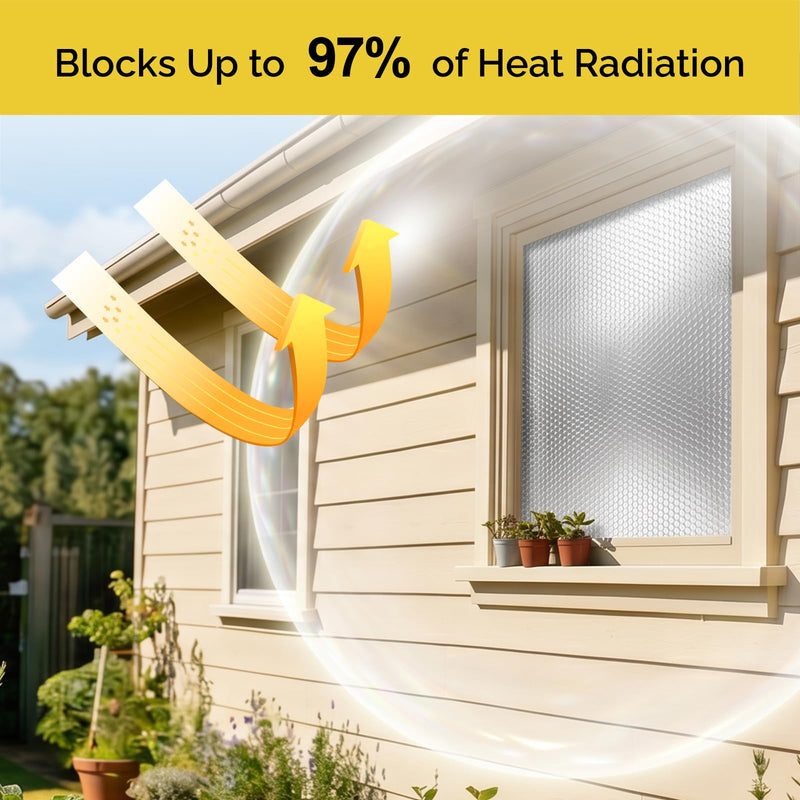 fowong Reflective Insulation Roll, Window Insulation Kit for Winter Weatherproofing Aluminum Foil Shield Radiant Barrier for RV Window Garage Thermal Heat Shield 48" x 10 Ft 48" x 10 Ft X 6mm