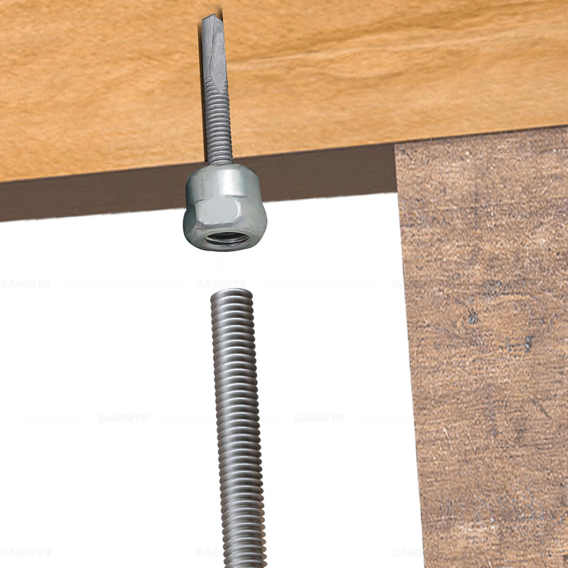 Everflow 8041957-25 3/8" Screw Vertical Threaded Rod Anchor Designed for Steel Structure, Steel with Electro-Zinc, 1/4-14 x 1-1/2" Screw Length (25 Pack) 1/4-14 x 1 1/2'' Screw ROD SIZE 3/8"