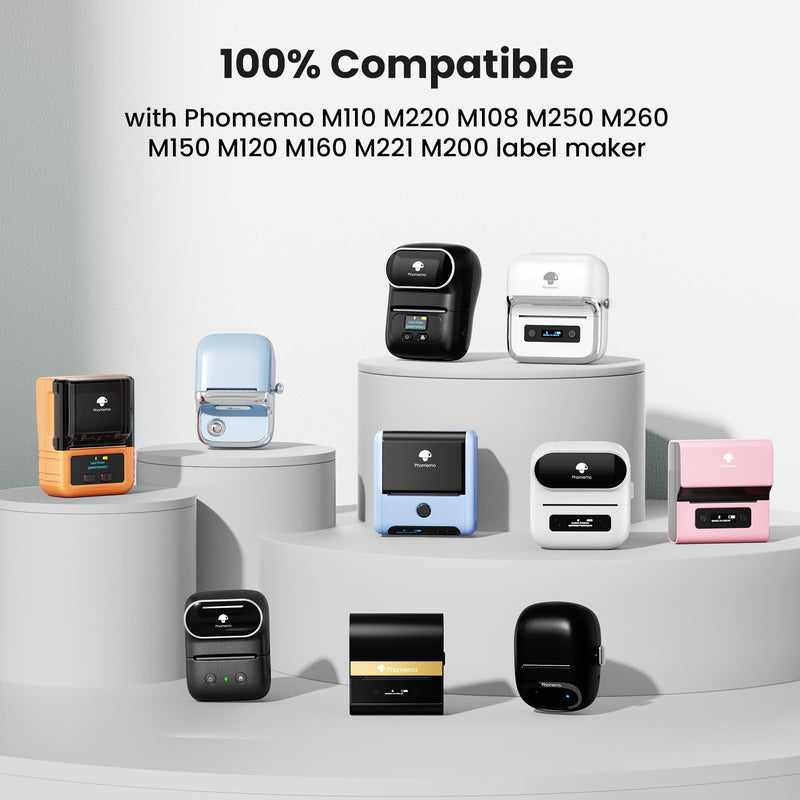 690 pcs Phomemo Thermal Sticker Label, Multi-Purpose Self-Adhesive Tag for M110, M220, M108, M250, M260, M120, M200, M221, M150 Label Maker Machine, 1.96'' x1.18'' (50x30mm), Black on White 1.96'' x 1.18'' (50mm x 30mm)