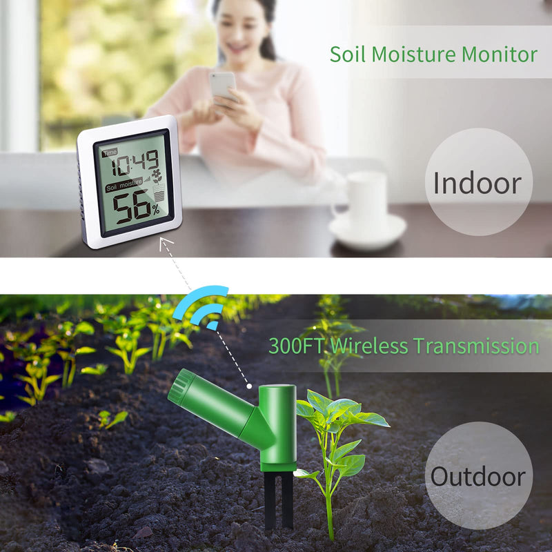 [Australia - AusPower] - ECOWITT WH0291 Soil Moisture Tester Plant Soil Moisture Sensor Meter with Digital LCD Display WH0291B 