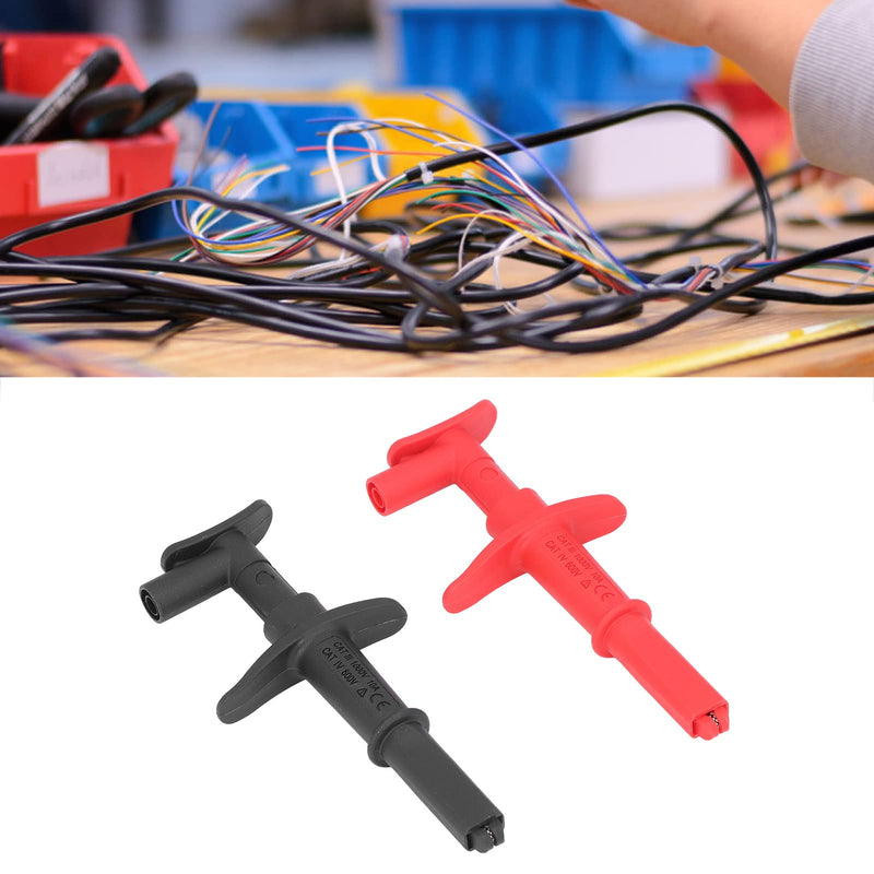 [Australia - AusPower] - Test Hook Clip, 1 Pair Test Hook Clip Crocodile Clamp Red Black Accessory Set Kit for Testing Electronic Components 