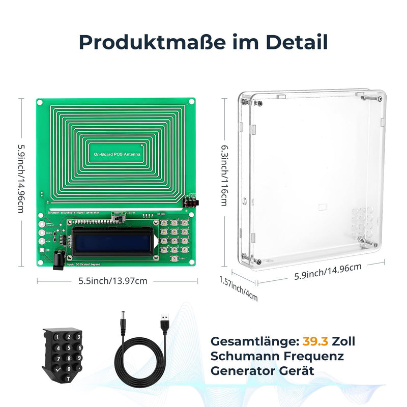Schumann Frequency Generator Device, 7.83 Hz Adjustable (0.01 Hz to 100,000 Hz) Schumann Resonance Generator with USB-C & Display Low Frequency Sine Wave Resonator for Sleep, Relaxation & Stress