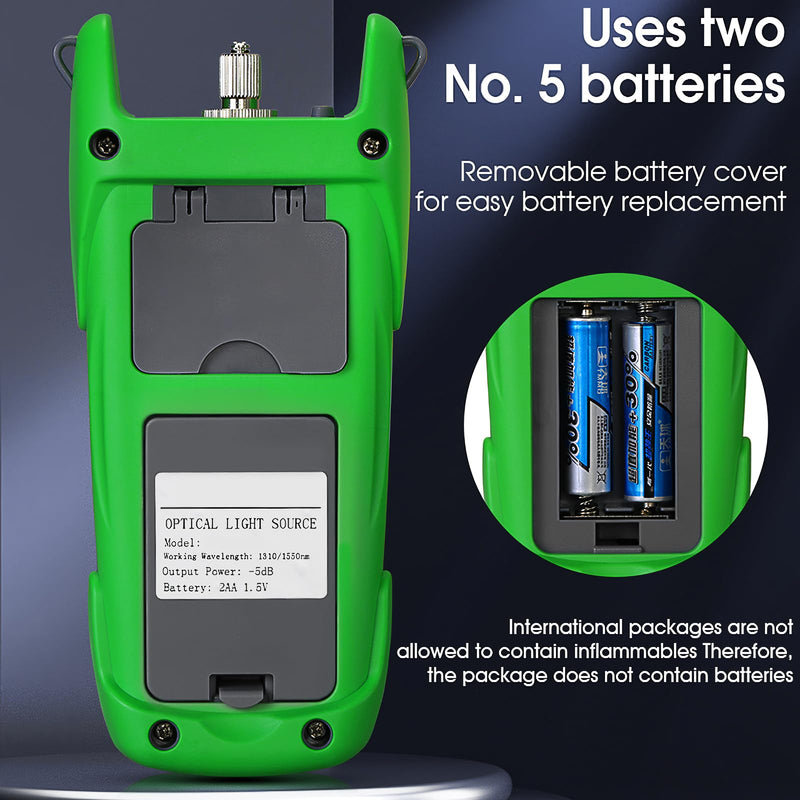 [Australia - AusPower] - A-D1315 Optical Light Source, Optical Fiber Tester Single Mode Dual Wavelength 1310nm 1550nm 270Hz 1000Hz 2000Hz SC/FC/ST/LC Interface Fiber Optic Light Source with LED Lighting with LC Adapter 