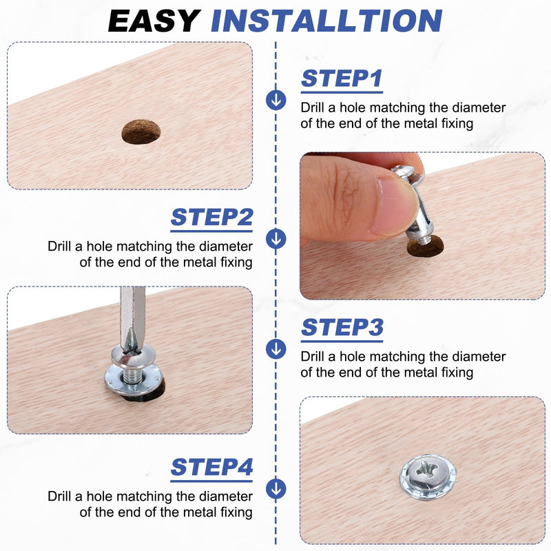 [Australia - AusPower] - uxcell 20 Set M8x34.5mm Jack Nuts, Carbon Steel Zinc Finish Expansion Screw Petal Nut, Multi-Grip Insert Rivet Nut Fasteners for Hollow Wall Iron Skin Line Use in Thin Soft Wall, Silver 
