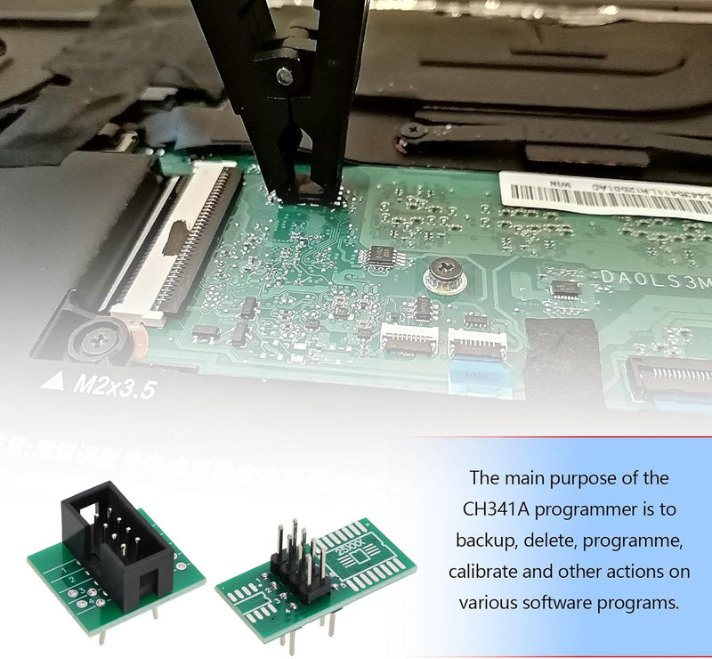 WINGONEER SOIC8 SOP8 Test Clip for EEPROM 93CXX / 25CXX / 24CXX in-Circuit Programming+2 adapters