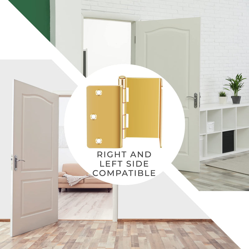 Handicap Brass Expandable Door Hinges - Offset Hinges for Doors - 2 Pack 2 Count (Pack of 1)