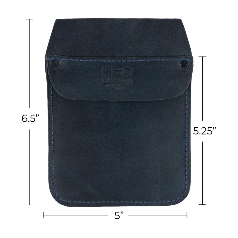 Hide & Drink, Work Pocket Organizer for Tools/Pens, Jeans Back Pocket Quick Grab Carry Job Tools, Office & Work Essentials, Full Grain Leather, Handmade Slate Blue