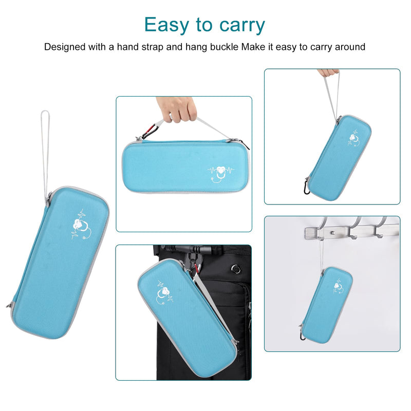 [Australia - AusPower] - Stethoscope Carrying Case Hard Stethoscope Case and Nurse Scissors and Pen Light Set Trauma Shears Pen Lights for Nurses Bandage Scissors with Carabiner LED Penlight with Pupil Gauge Stainless Steel 