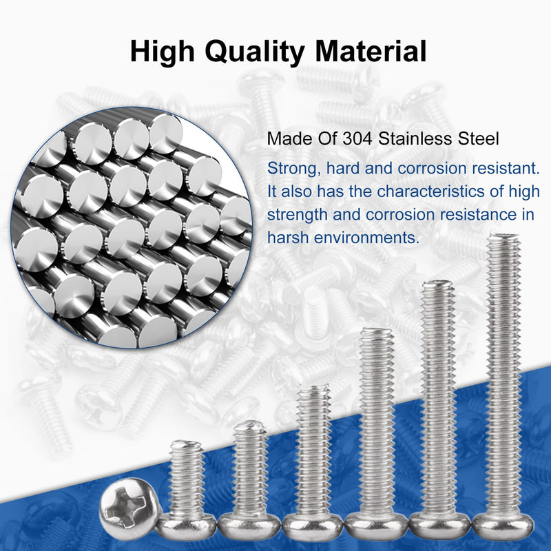 [Australia - AusPower] - MroMax M2.5 x 6mm Machine Screws Pan Phillips Cross Head Screw 304 Stainless Steel Fasteners Bolts Silver Gray 100Pcs 100 