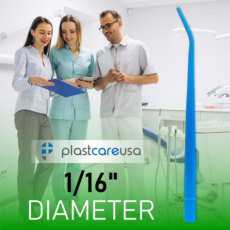 [Australia - AusPower] - 100 Dental Surgical Aspirator Blue Suction Tips, 1 16 Diameter, 4 Bags 