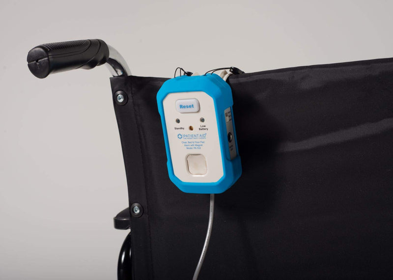 [Australia - AusPower] - Patient Aid Advanced Floor and Chair Alarm for Fall Prevention with Magnetic Pull Cord, 10" x 15" Alarm Pad with Pressure Motion Sensor, 3 Mounting & Ring Chime Options, with AC Adapter & 9V Battery Chair Pad 