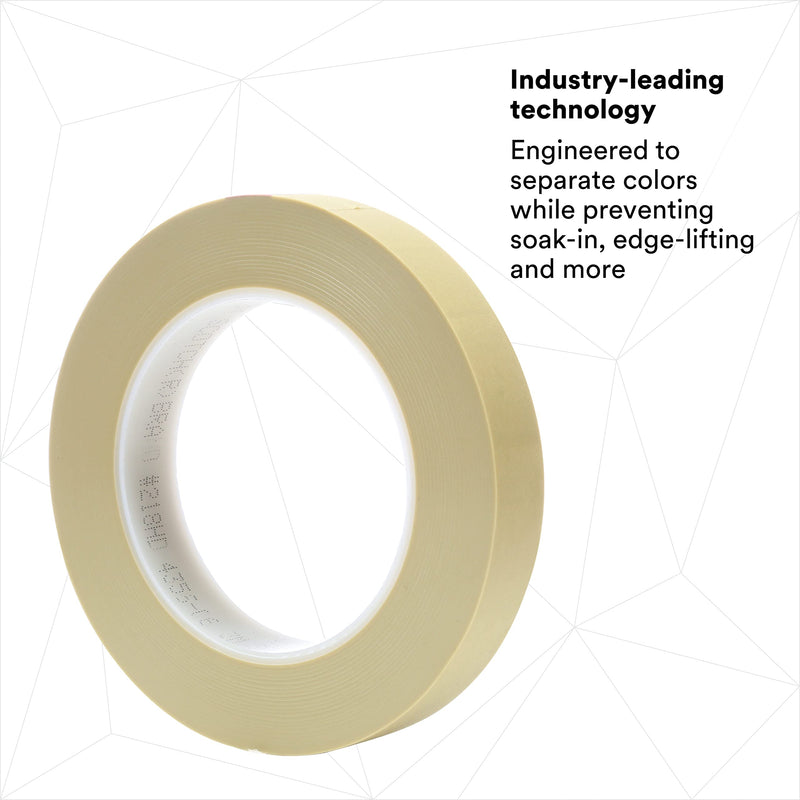 Scotch Fine Line Tape 218, High-Performance, Polypropylene Plastic, Instant Adhesion, Moisture and Solvent Resistant, Green Color, 3/4 in x 60 yd, 5.0 mil, 1 Roll 19 mm X 55 m