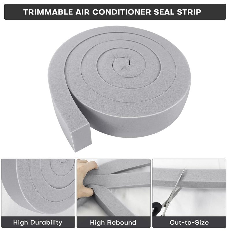 [Australia - AusPower] - AC Window Seal Kit with Adhesive - 2Pcs Gray Foam Insulation Strips 2"x1"x6.5Ft,Air Conditioner Foam for Window Units, Energy Saving & Dustproof 2''x1''x6.5ft-2pcs 