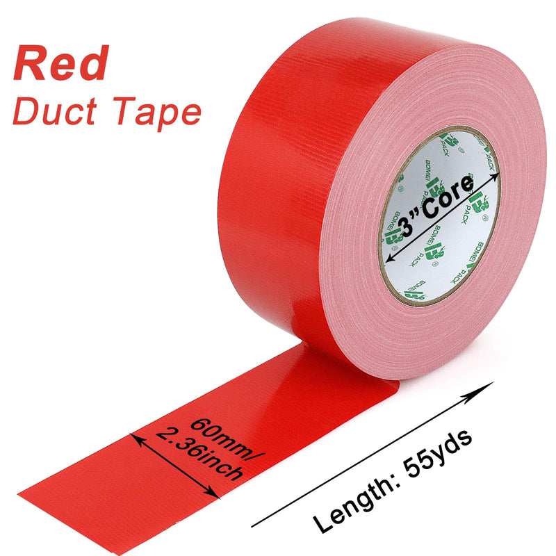 BOMEI PACK Duct Tape red Industrial Grade 2.36 inches x 60 Yards (179 ft), 9 Mil Heavy-Duty, Waterproof, UV Resistant for Crafts & Home Improvement
