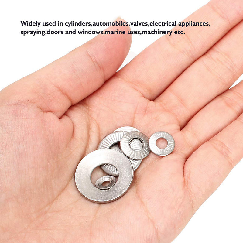 [Australia - AusPower] - 220PCS Metric M3 to M10 304 Stainless Steel Conical knurled Spring Washer Belleville Washer Assortment Kit 