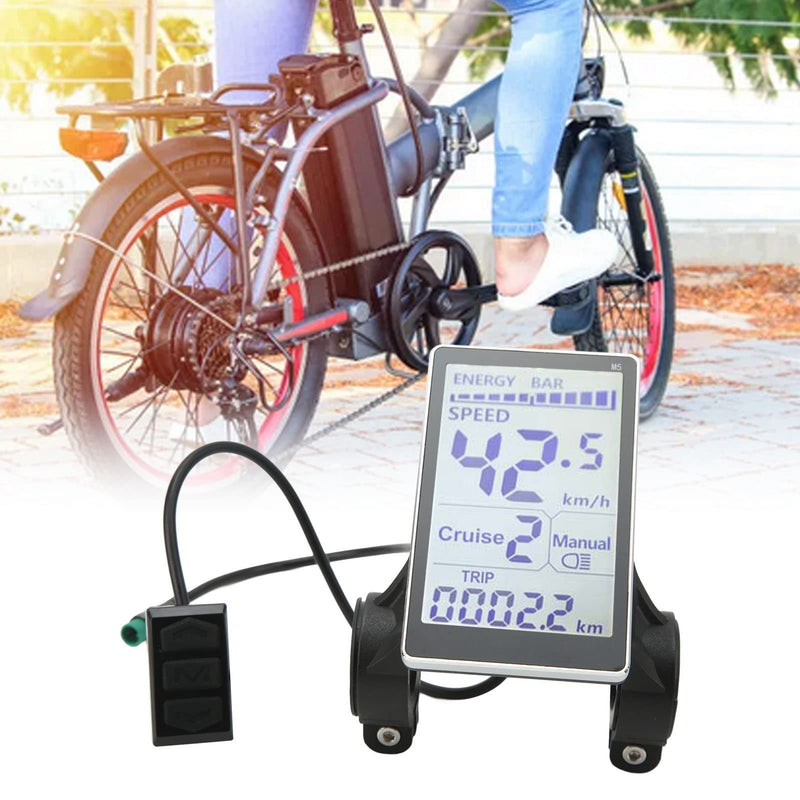 [Australia - AusPower] - M5 LCD Display, Display 5 Pin M5 LCD Panel Screen for 31.8 22.2mm Electric Bikes Electric Parts for 24V 36V 48V 60V Power Meter Used with Protocol 2 Controller Replacement Parts 