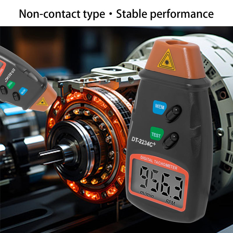 [Australia - AusPower] - Portable Digital Laser Tachometer with Wide Measuring Range, 5-Digit Display Non Contact Tachometer for Motor Maintenance or Model Cars 
