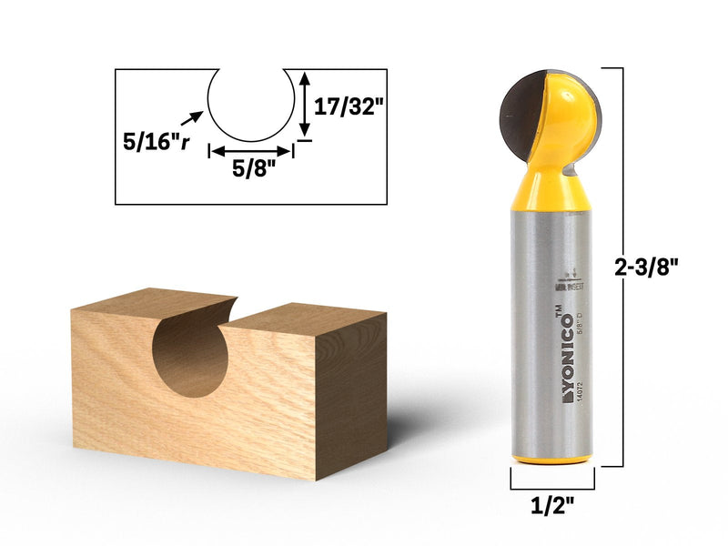 YONICO Groove Ball End Router Bit Set 4 Bit 1/2-Inch Shank 14471 4 Bit Set - 1/2" Shank