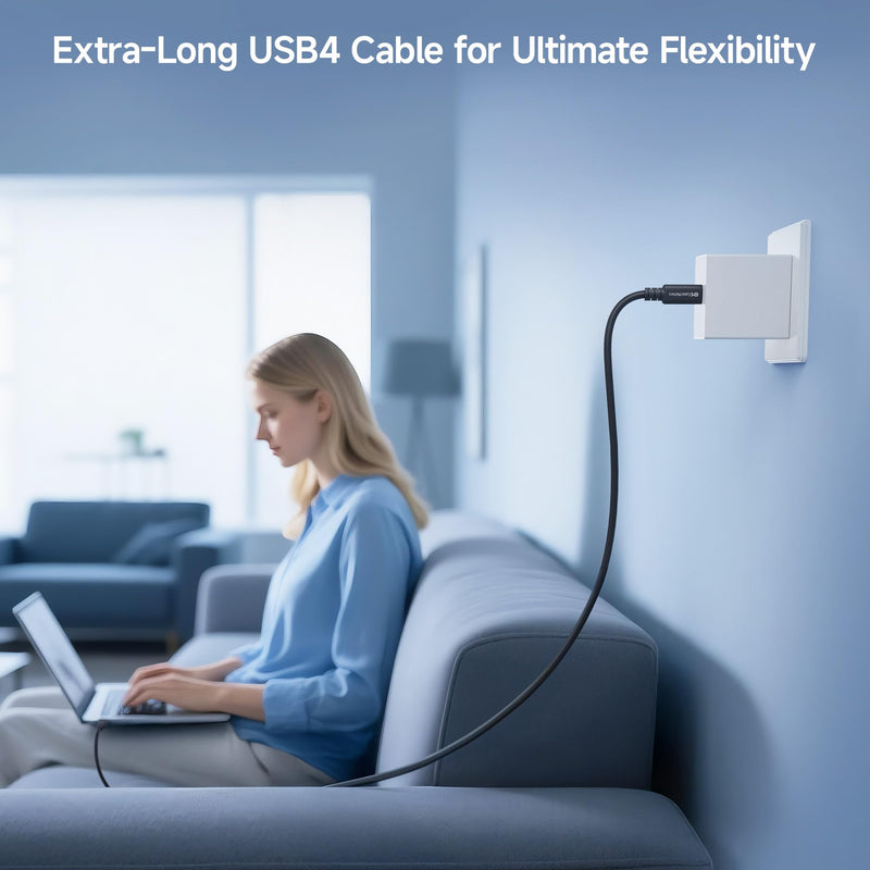 Cable Matters 20Gbps Long USB 4 Cable - 9.8ft, Supports Up to [8K@30Hz / 4K@120Hz Video, 240W Charging, 20Gbps Data Transfer] USB4 Cable Compatible with Thunderbolt 4, MacBook, XPS, Surface Pro 9.8 Feet