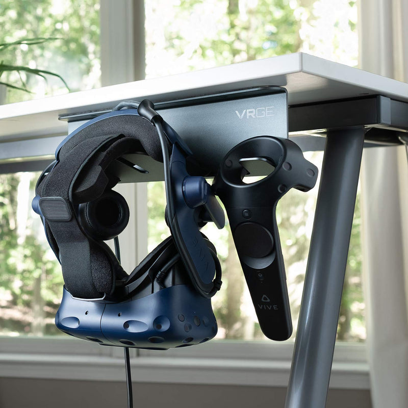 [Australia - AusPower] - VR Stand Under Desk Storage Display Hook Organizer - Premium Metal - for Meta Oculus Quest 3/2, Sony Playstation PS5 VR2, Valve Index and Mixed Reality Headsets 