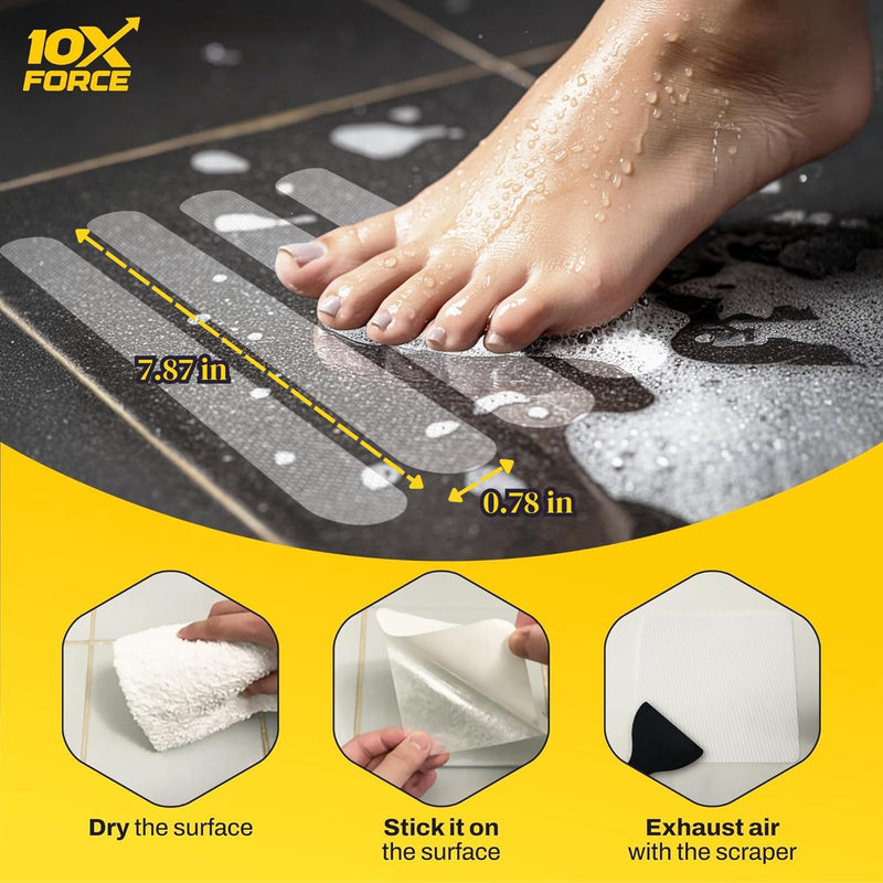 [Made in Korea] Ultra-Thin Bathtub Non Slip Stickers - Diamond Grip Non Slip Bathtub Stickers with Strong Adhesive for Elderly and Safety Use (20) 20