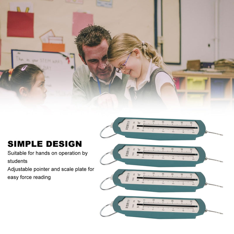 [Australia - AusPower] - Plastic Tube Spring Scale, Pack of 4 Spring Dynamometer 5N Accurate Portable Bar Force Meter for Physics Mechanical Experiment 