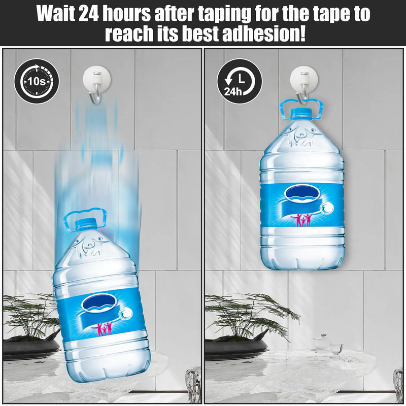 Clear Nano Double-Sided Tape Heavy Duty, Multipurpose Strong Sticky Mounting Tape Narrow (2 Rolls, Total 32.8FT), Traceless Transparent Acrylic Adhesive Gel Tape for Picture Hanging, Poster, Home, Car
