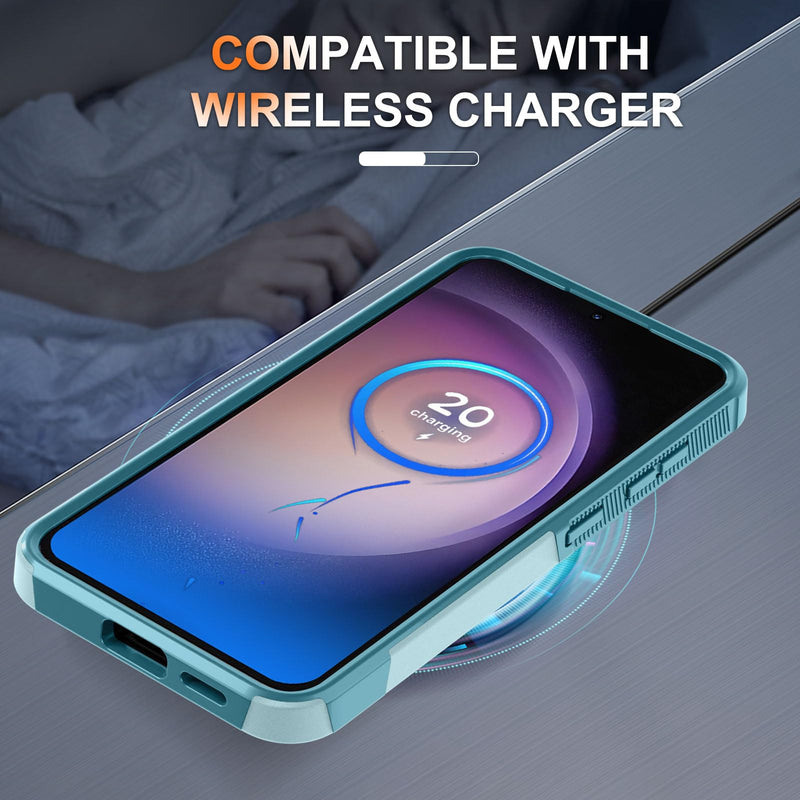 [Australia - AusPower] - for Samsung Galaxy S24 Plus Case, Full Body Heavy Duty Rugged Shockproof Protective Phone Cover with Lanyard Strap, Tempered Glass Screen Protector and Camera Lens Cover, Mint Green Samsung S24 Plus(6.7 inch) 