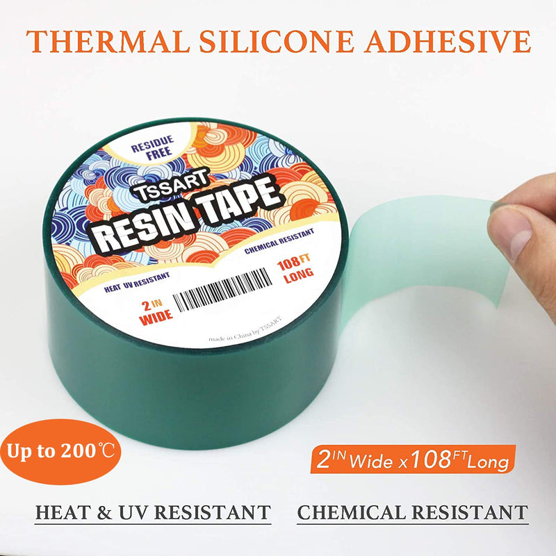 Resin Tape for Epoxy Resin Molding - Silicone Thermal Adhesive Tape, Oxidation and High Temperature Resistance Easy Peeling, Epoxy Release Tape - 2 inch Wide 108FT Long