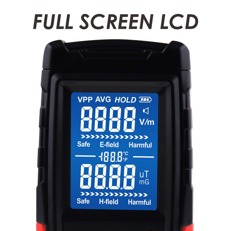 [Australia - AusPower] - EMF Meter, Handheld LCD Digital Radiation Detector for Electromagnetic Fields, EMF Meter Magnetic Field Rechargeable for Home, Office, Outdoor EMF Inspections Hand EMF Meter 