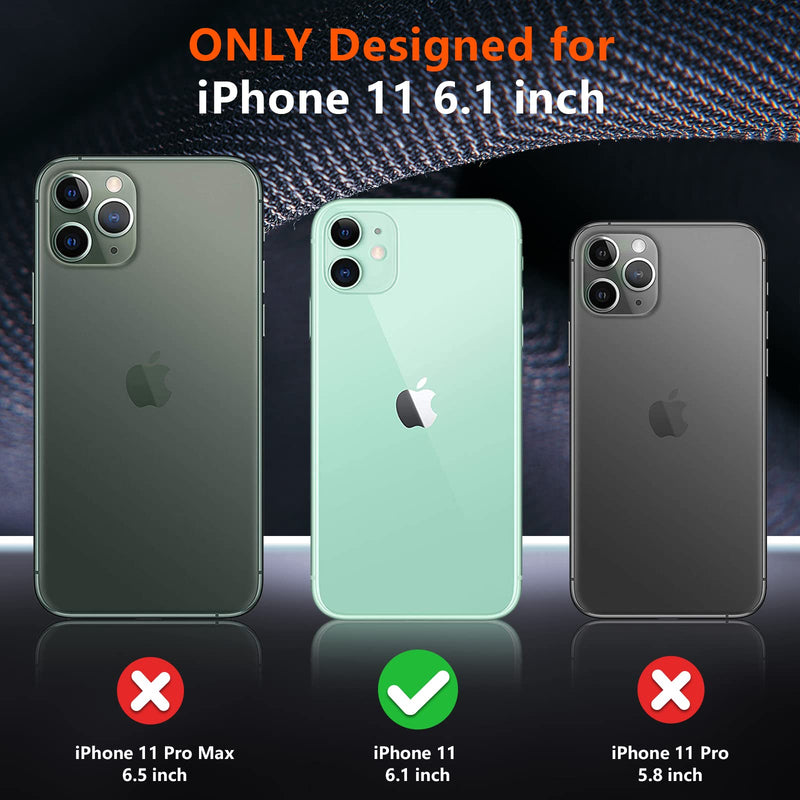 [Australia - AusPower] - SPIDERCASE Shockproof for iPhone 11 Case,[10 FT Military Grade Drop Protection],with 2 pcs[Tempered Glass Screen Protector+Camera Lens Protector] Heavy Duty Full-Body Protective Phone Case, Black 