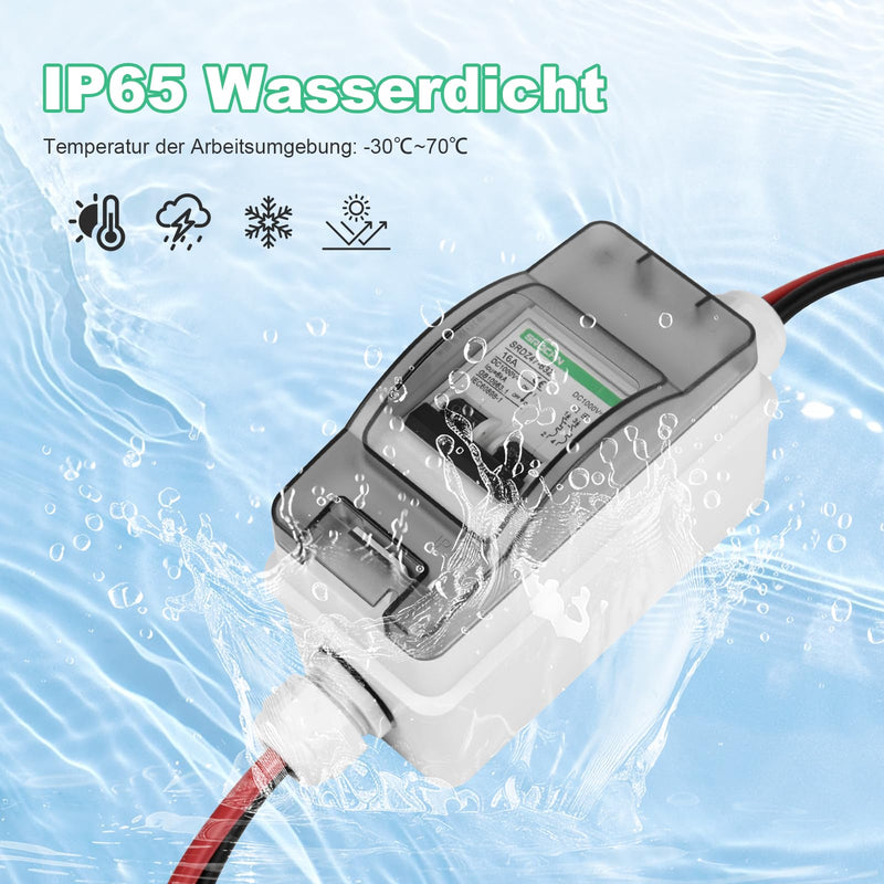 [Australia - AusPower] - TEOV DC Isolator Switch Solar PV, 2P 16A 1000V Solar Circuit Breaker with Cable IP65 Waterproof Isolator Switch for Solar PV System 16 A, with cable 