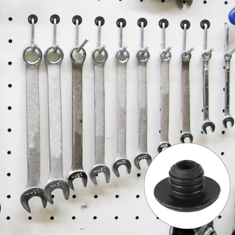 [Australia - AusPower] - 120pcs Pegboard Hook Locks, Peg Hook Stoppers Clips Fit for 1/4 Inch Peg Board Push Pin Tool Organizer Peg Locks Round Holes for Hanging Stopping Hooks from Falling Off (Black) 120 