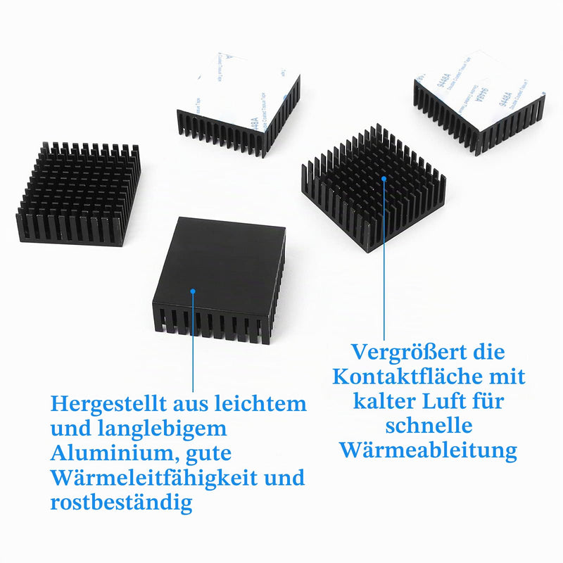 Pack of 8 Aluminum Heatsinks Radiator Heatsink Cooling Radiator Fins | Cooler Thermal Conductivity Measurements 40mm x 40mm x 11mm Cooling Fins Heatsink Kit for CPU PC Power Supplies