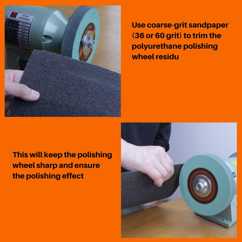Elastic Polyurethane Buffing Wheels 6 Inch 2000 Grit. for Mirror Polished Stainless Steel, Copper etc. Silicon Carbide Abrasive. for Bench Grinder Polishing Machine. 1/2 Inch Arbor