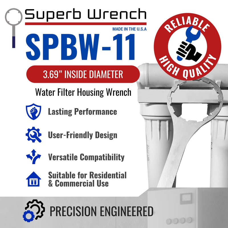 Superb Wrench SPBW-11 Heavy Duty Metal Water Filter Wrench (3.69 inch Inside Diameter)