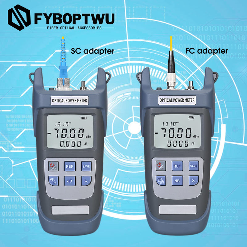[Australia - AusPower] - 2pcs 3 in 1 Function Fiber Optic Tester Portable Optical Power Meter (FC/SC/ST) & VFL-10 Visual Fault Locator & LED Lighting, OPM & VFL Fiber Optic Tester, Range: (-70) dBm ~ (+10) dBm 2 